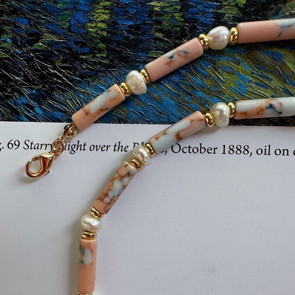 Chocker necklace 14k gold plated beads - Picture 3 of 6